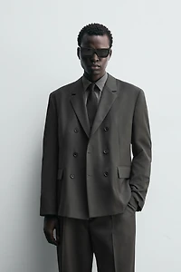 VESTE DE COSTUME CROISÉE AVEC LAINE