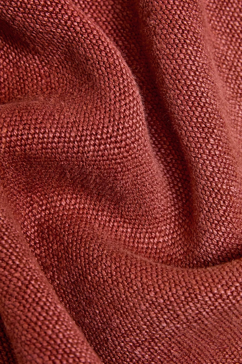 FRINGED LINEN BLANKET