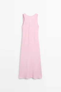 Flowing linen-blend midi dress