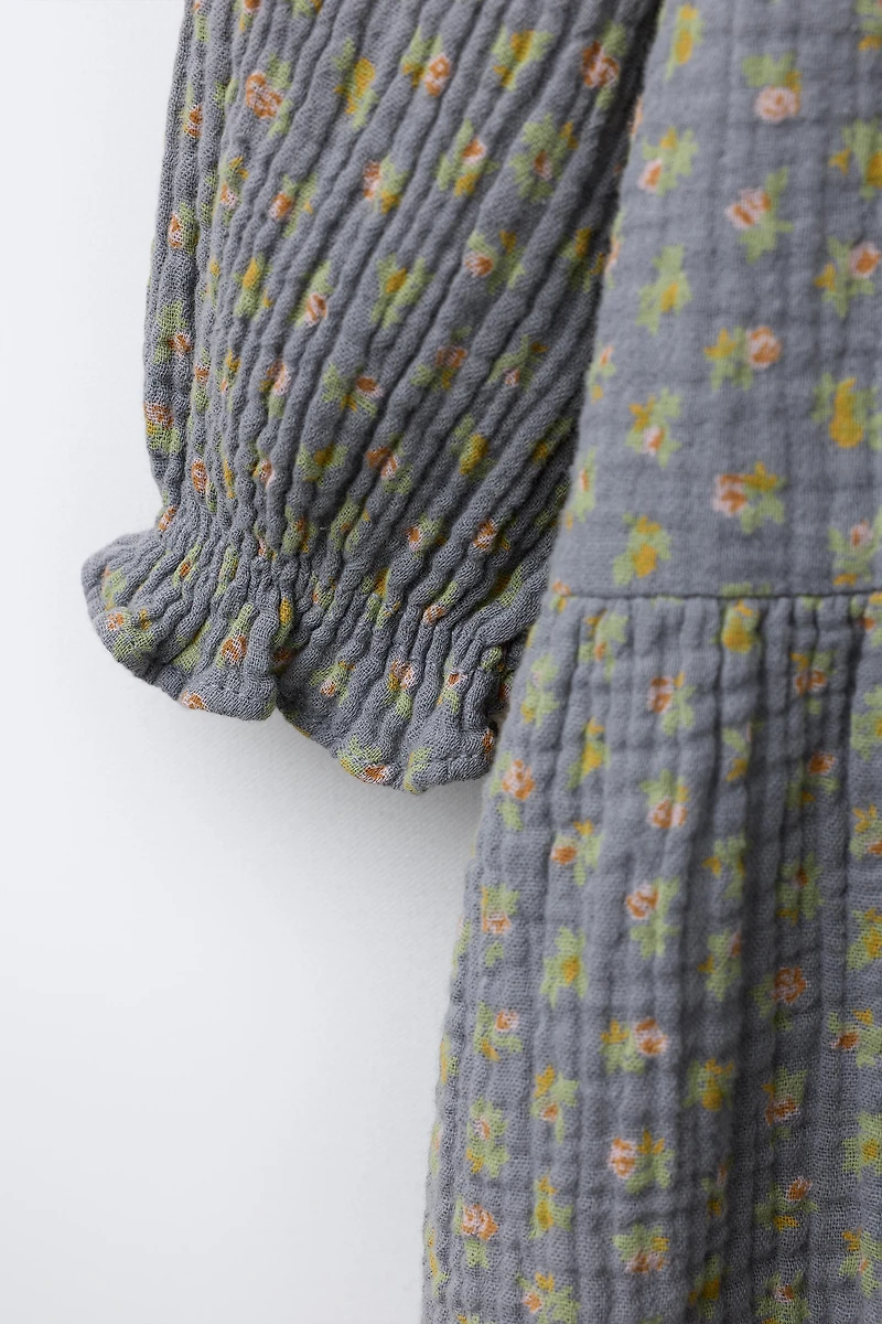 ROBE EN GAZE DE COTON À FLEURS