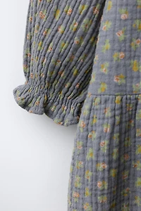 ROBE EN GAZE DE COTON À FLEURS