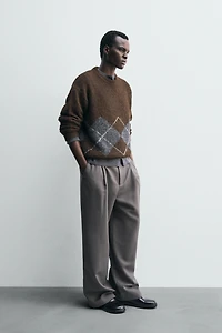 DIAMOND JACQUARD SWEATER