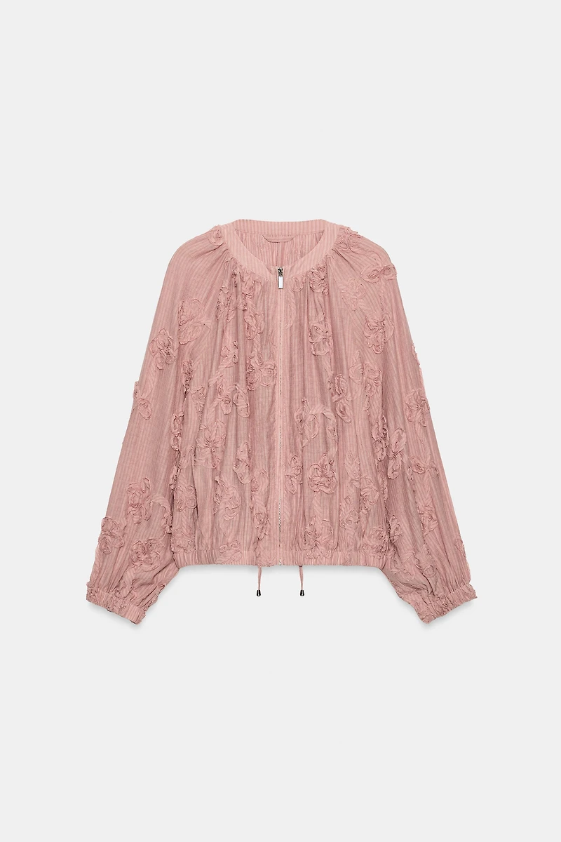 OVERSIZED TEXTURED FLORAL JACKET