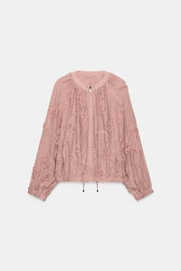 OVERSIZED TEXTURED FLORAL JACKET