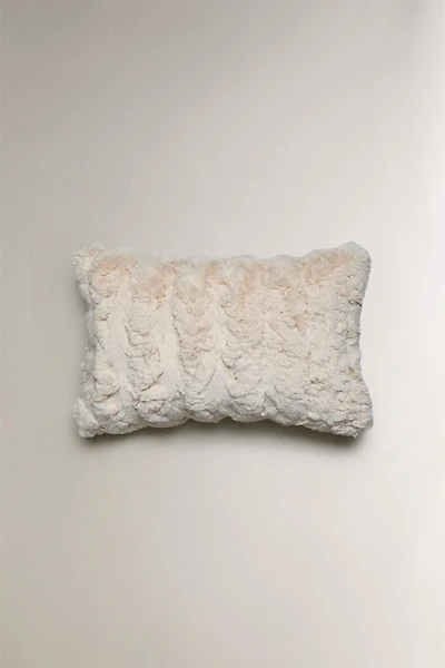 FAUX FUR THROW PILLOW COVER