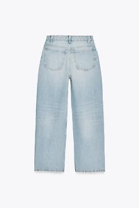 RELAXED OVERSIZE HIGH WAIST JEANS WITH JEWELS