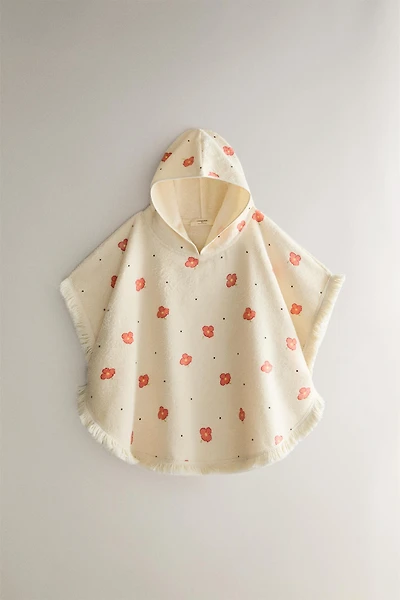 KIDS' FLORAL BEACH PONCHO
