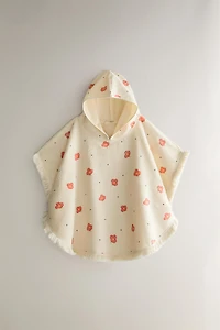 KIDS' FLORAL BEACH PONCHO