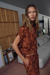 EMBROIDERED STRAIGHT-LEG PANTS
