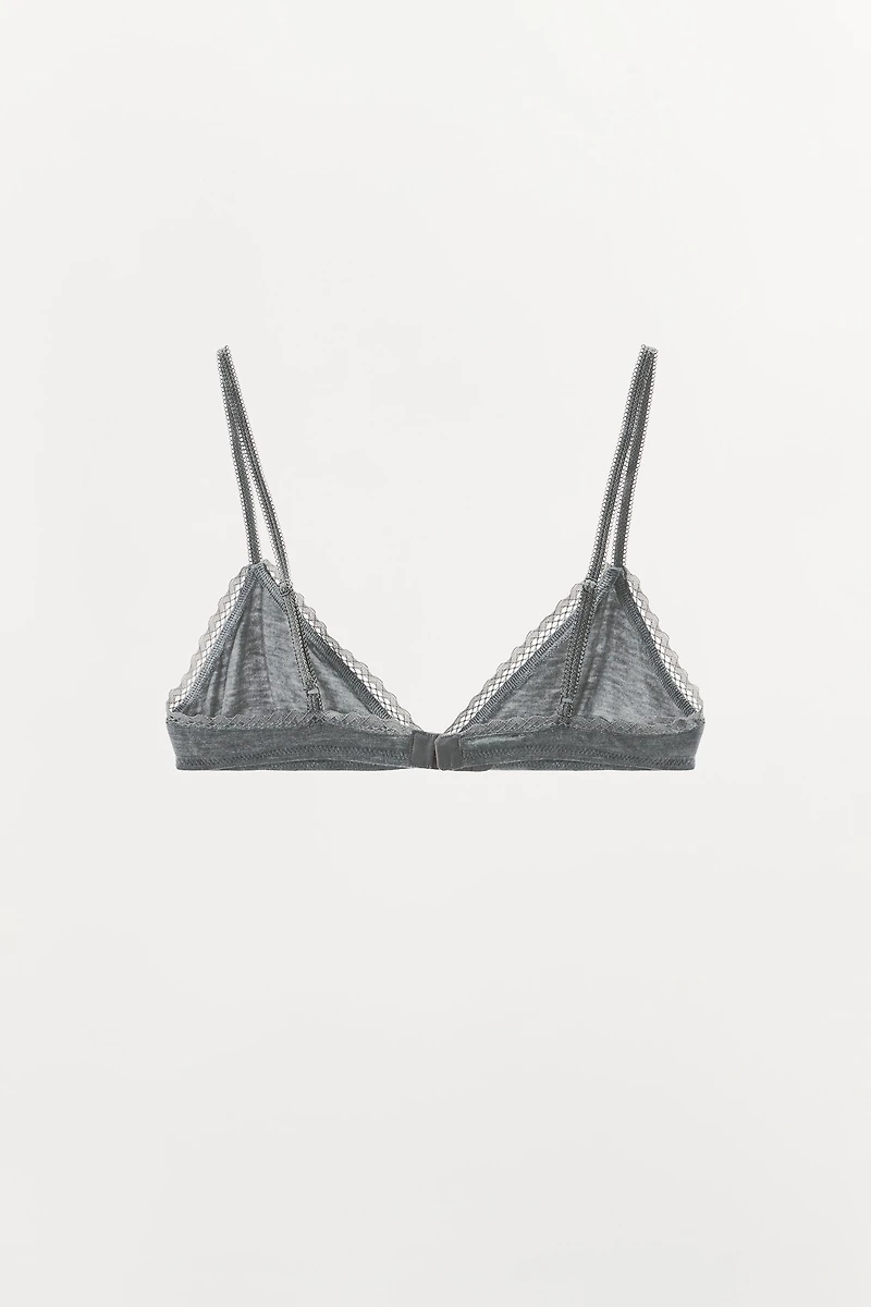 POINTELLE FLORAL TRIANGLE BRALETTE