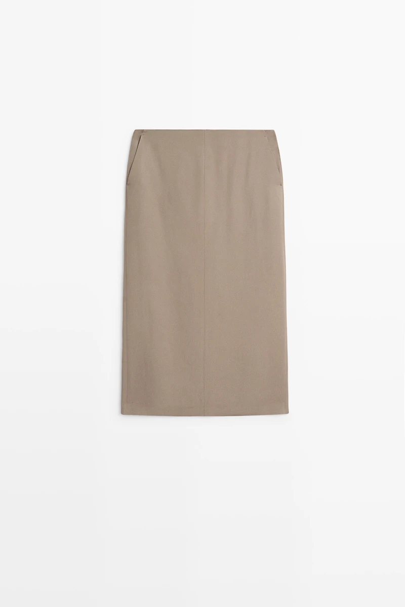 Flowing straight midi skirt - STUDIO