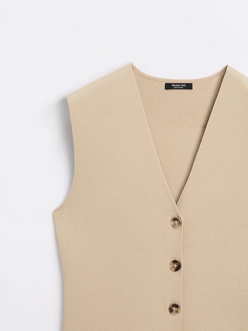 Knit waistcoat with button details