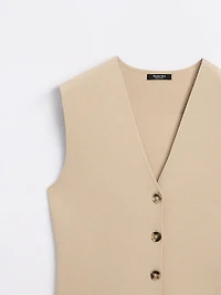 Knit waistcoat with button details
