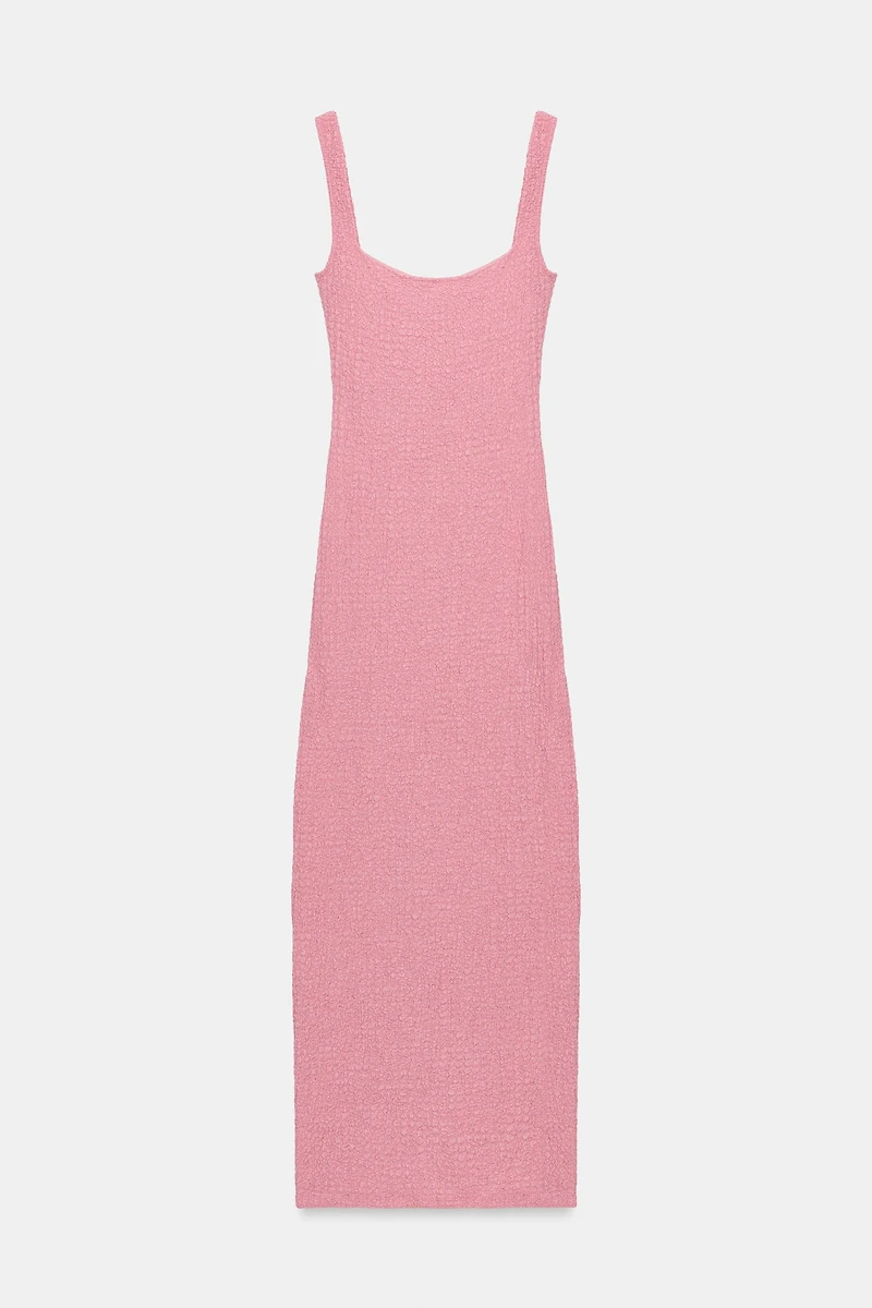 TEXTURED MIDI DRESS