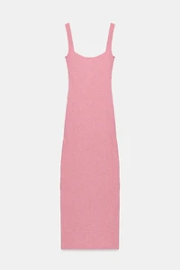 TEXTURED MIDI DRESS