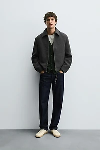 ZIP-UP WOOL EFFECT JACKET