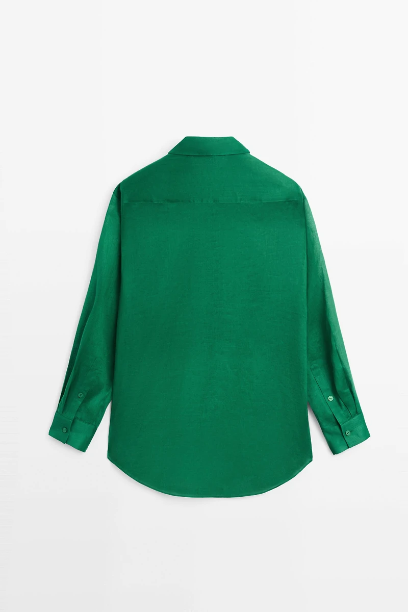 100% ramie flowing long shirt