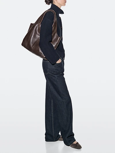 Sac moyen format en cuir nappa