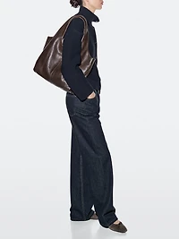 Sac moyen format en cuir nappa
