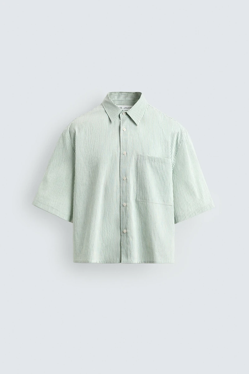 CHEMISE COURTE AJUSTÉE À CARREAUX