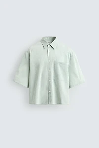 CHEMISE COURTE AJUSTÉE À CARREAUX