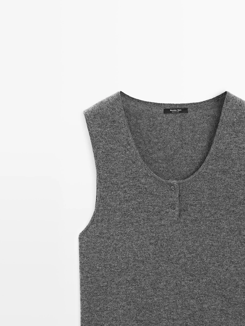 Knit top with button details