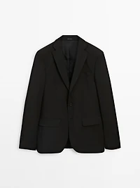 100% cool wool suit blazer