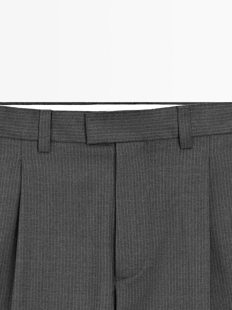 Wool blend darted trousers