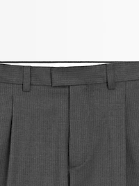 Wool blend darted trousers