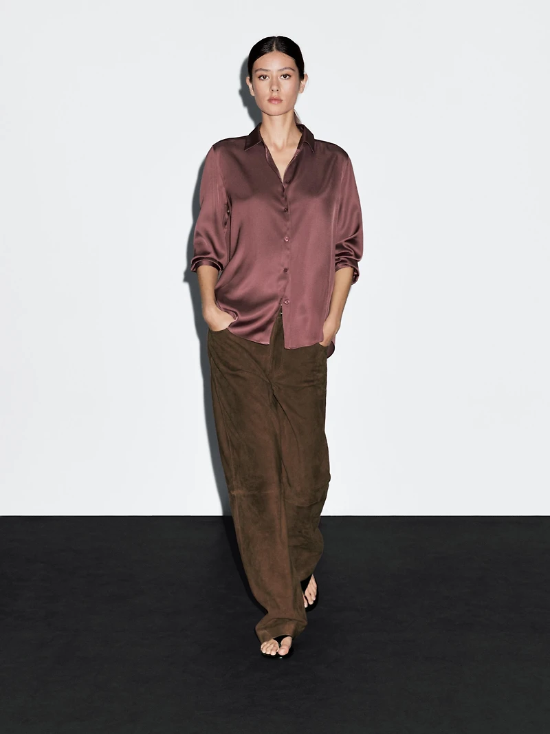 Flowing satin shirt