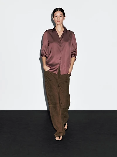 Flowing satin shirt
