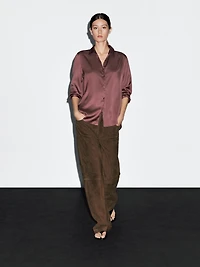Flowing satin shirt