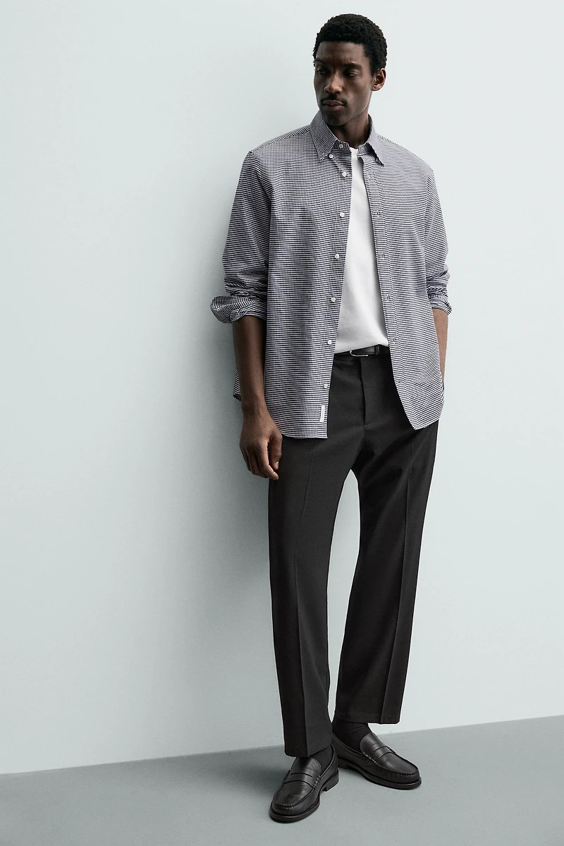 REGULAR FIT WOOL BLEND NON-IRON PANTS