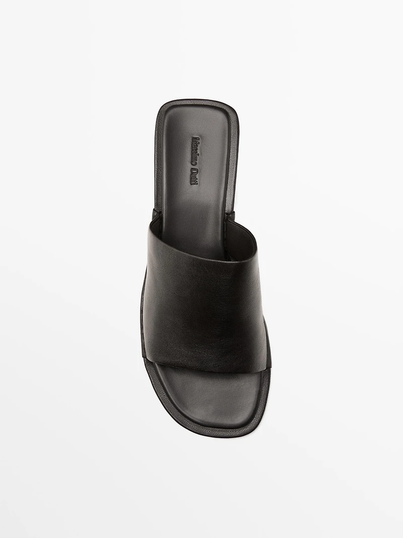Soft high-heel slide sandals