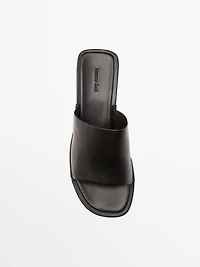 Soft high-heel slide sandals