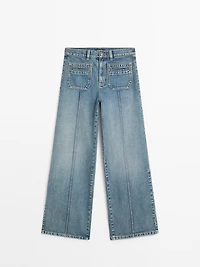 Mid-rise wide-leg jeans