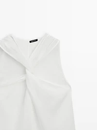 100% linen crossover top