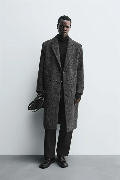 MANTEAU MÉLANGE LAINE STRUCTURÉ