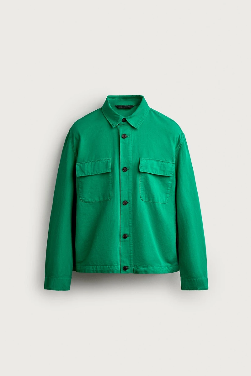 COTTON LINEN REGULAR FIT OVERSHIRT