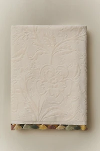 SERVIETTE DE BAIN POMPONS JACQUARD