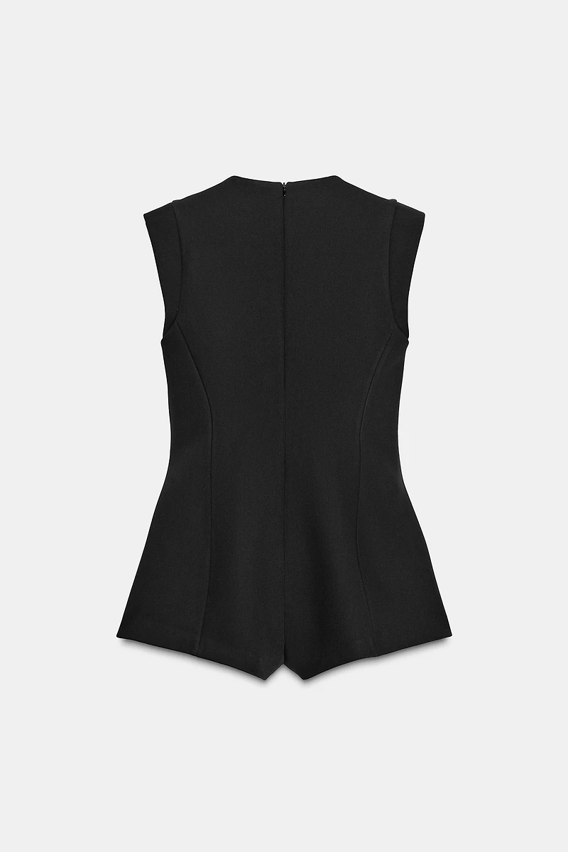 JEWEL BUTTON SHORT JUMPSUIT