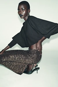 SHORT PUFF SLEEVE KNIT JUMPER