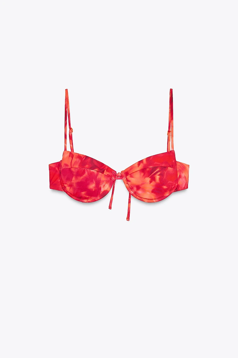PRINTED UNDERWIRE BIKINI TOP