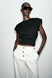 METALLIC BUTTON PANTS