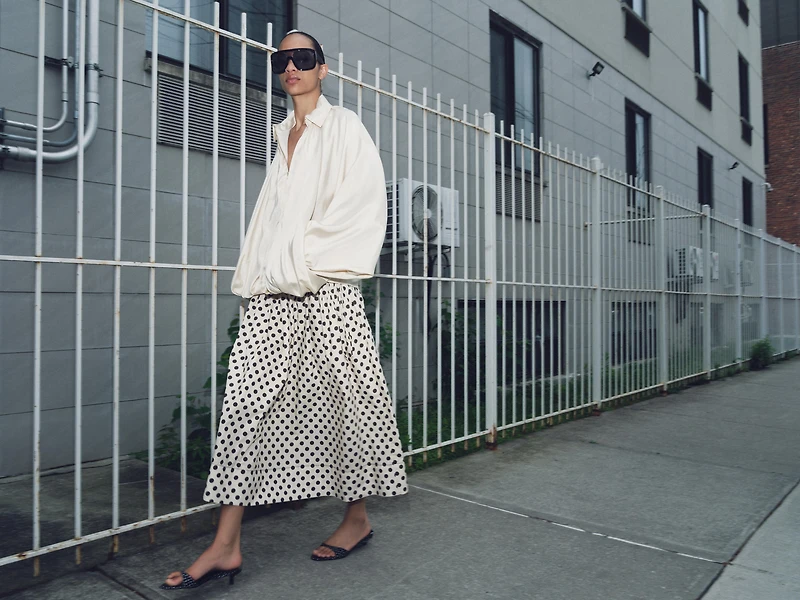 JUPE MIDI À POIS ZW COLLECTION