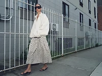 JUPE MIDI À POIS ZW COLLECTION