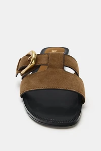 SUEDE BUCKLE SANDALS