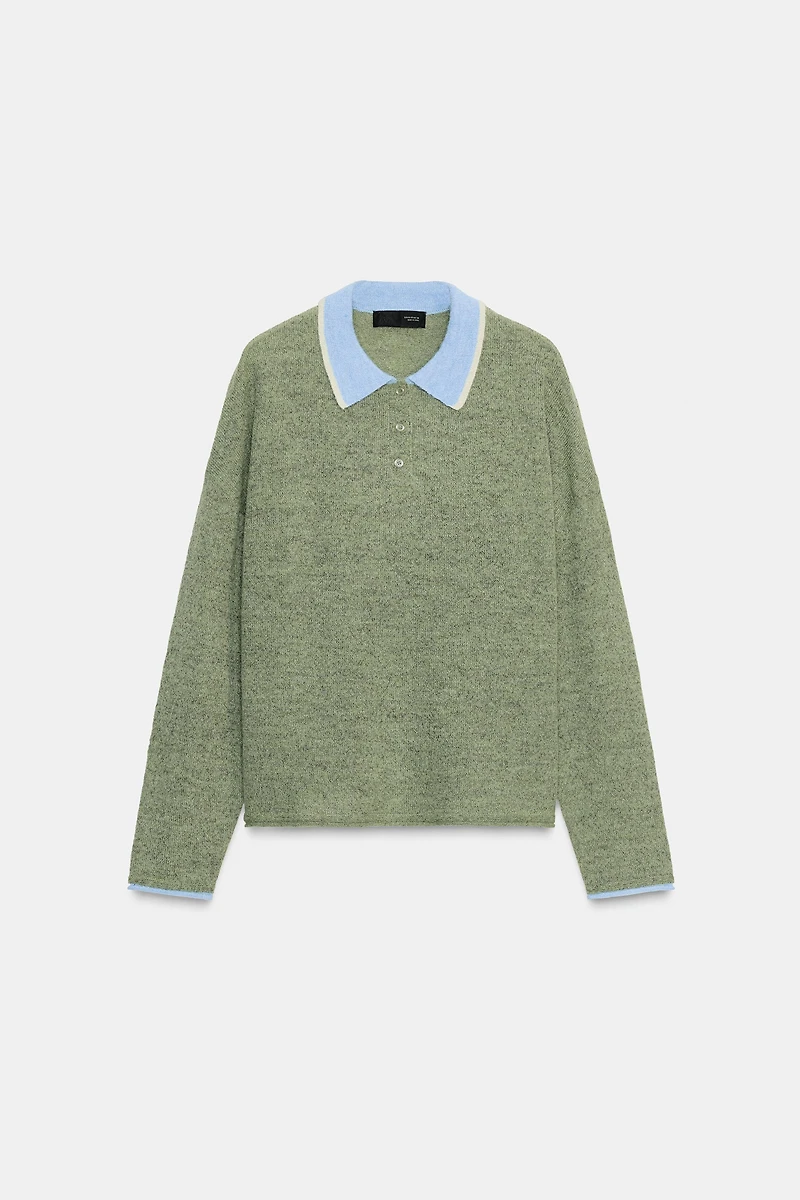 PULL POLO EN MAILLE BIMATIÈRE