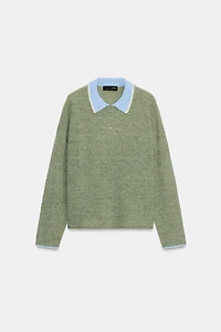 PULL POLO EN MAILLE BIMATIÈRE