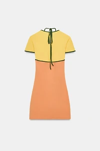 FAUX DOUBLE EFFECT MINI DRESS